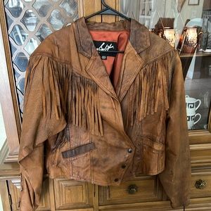 Cute fringe leather jacket. Size Medium